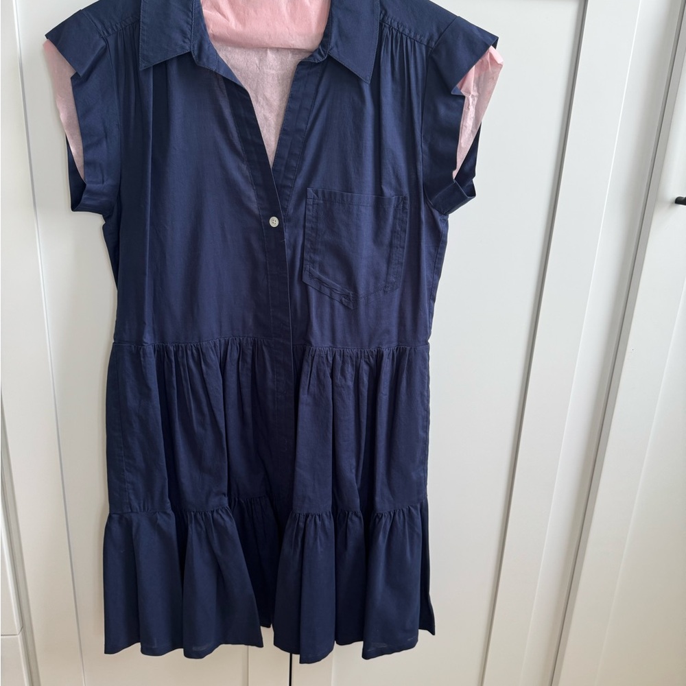Veronica Beard Navy cotton Short Sleeve Dress XS